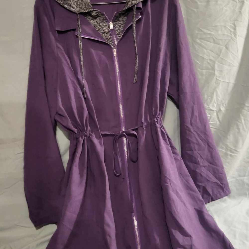 Purple Hooded Zip-Up Jacket